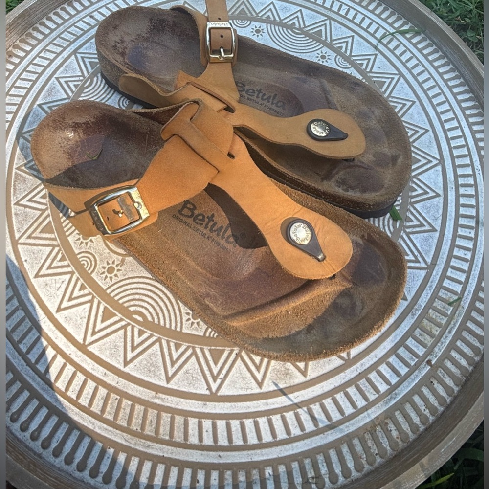 Betula Gizeh Tan Sandals with Buckle Birkenstocks Size 7 EU 37